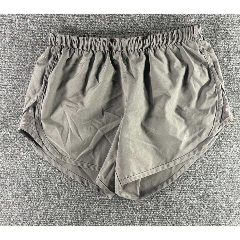Nike Kids Gray Dri-FIT Running Shorts Athletic Activewear Zipper Pocket